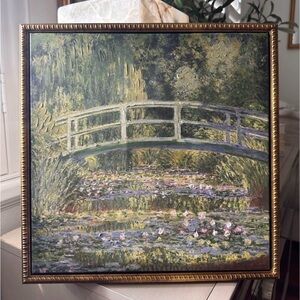 Claude Monet Japanese bridge and Water lilies canvas Print embellish